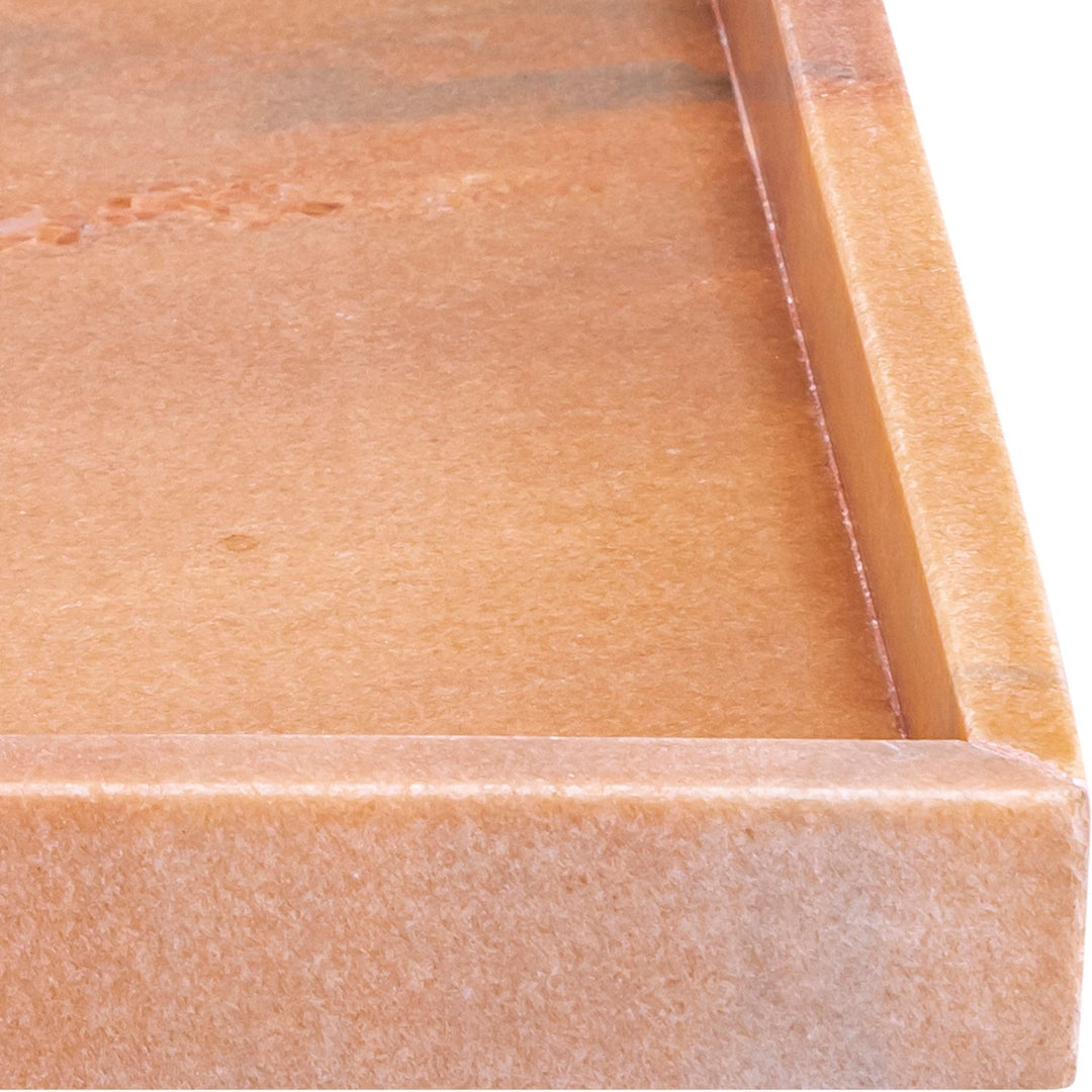 Barletta Square Genuine Marble Tray — Pink