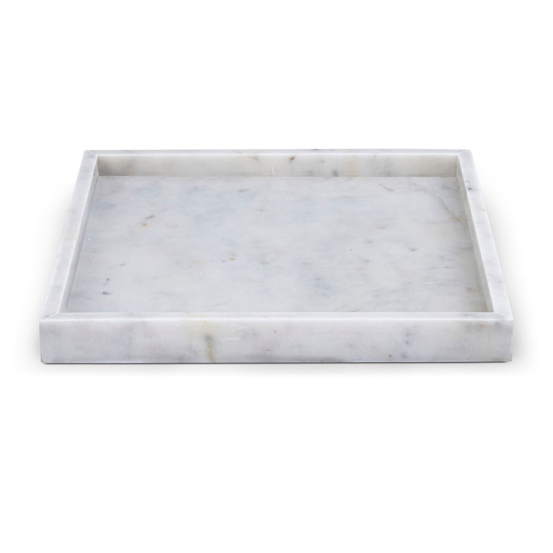 Barletta Square Genuine Marble Tray — White