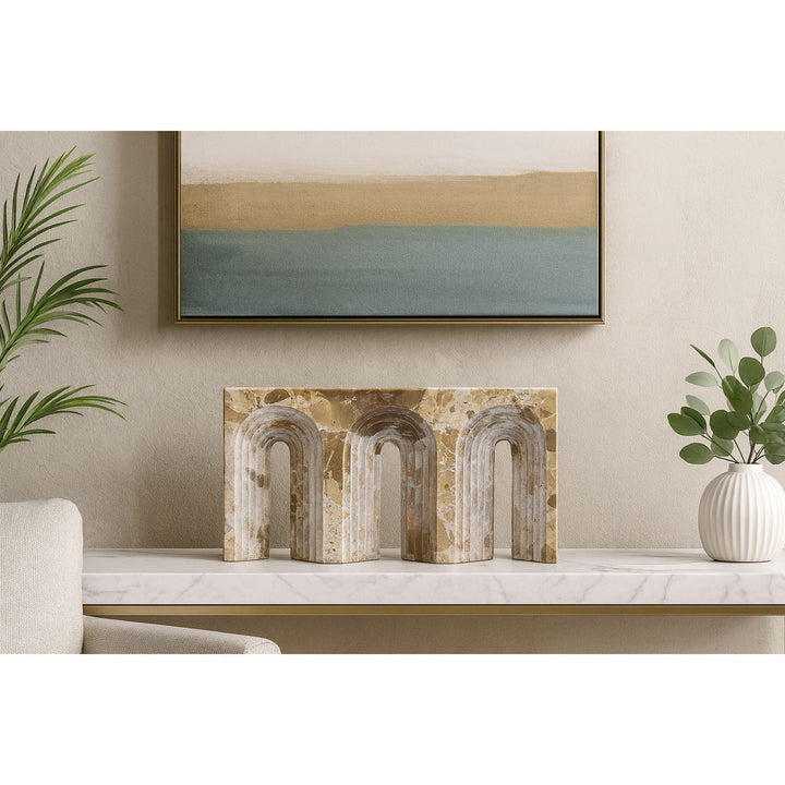 Curva Genuine Marble Decorative Object — Beige