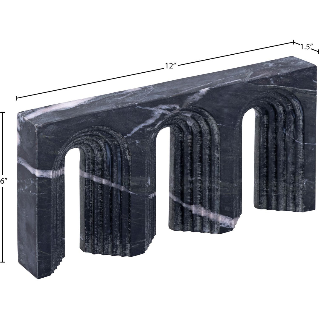 Curva Genuine Marble Decorative Object — Black