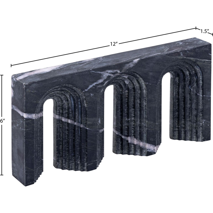 Curva Genuine Marble Decorative Object — Black