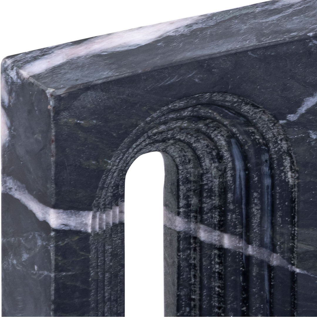 Curva Genuine Marble Decorative Object — Black
