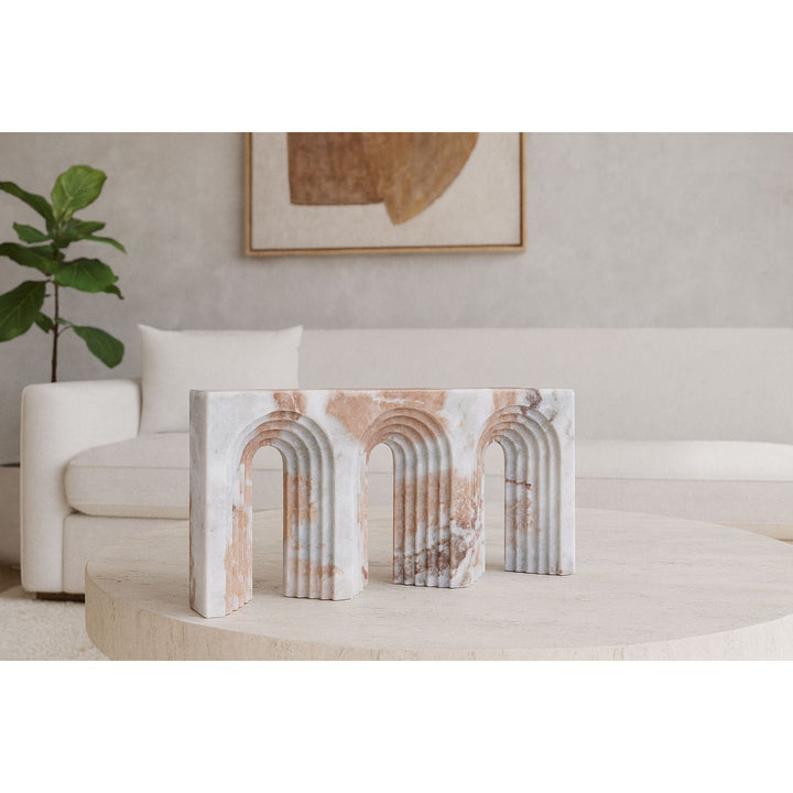 Curva Genuine Marble Decorative Object — Brown