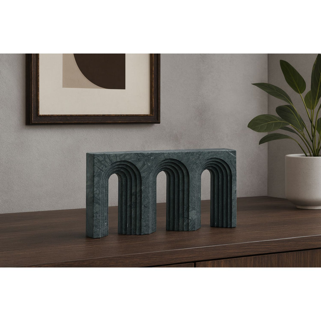 Curva Genuine Marble Decorative Object — Green