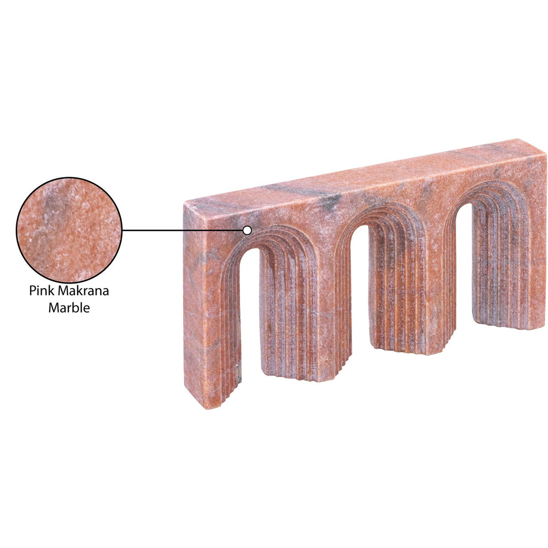 Curva Genuine Marble Decorative Object — Pink