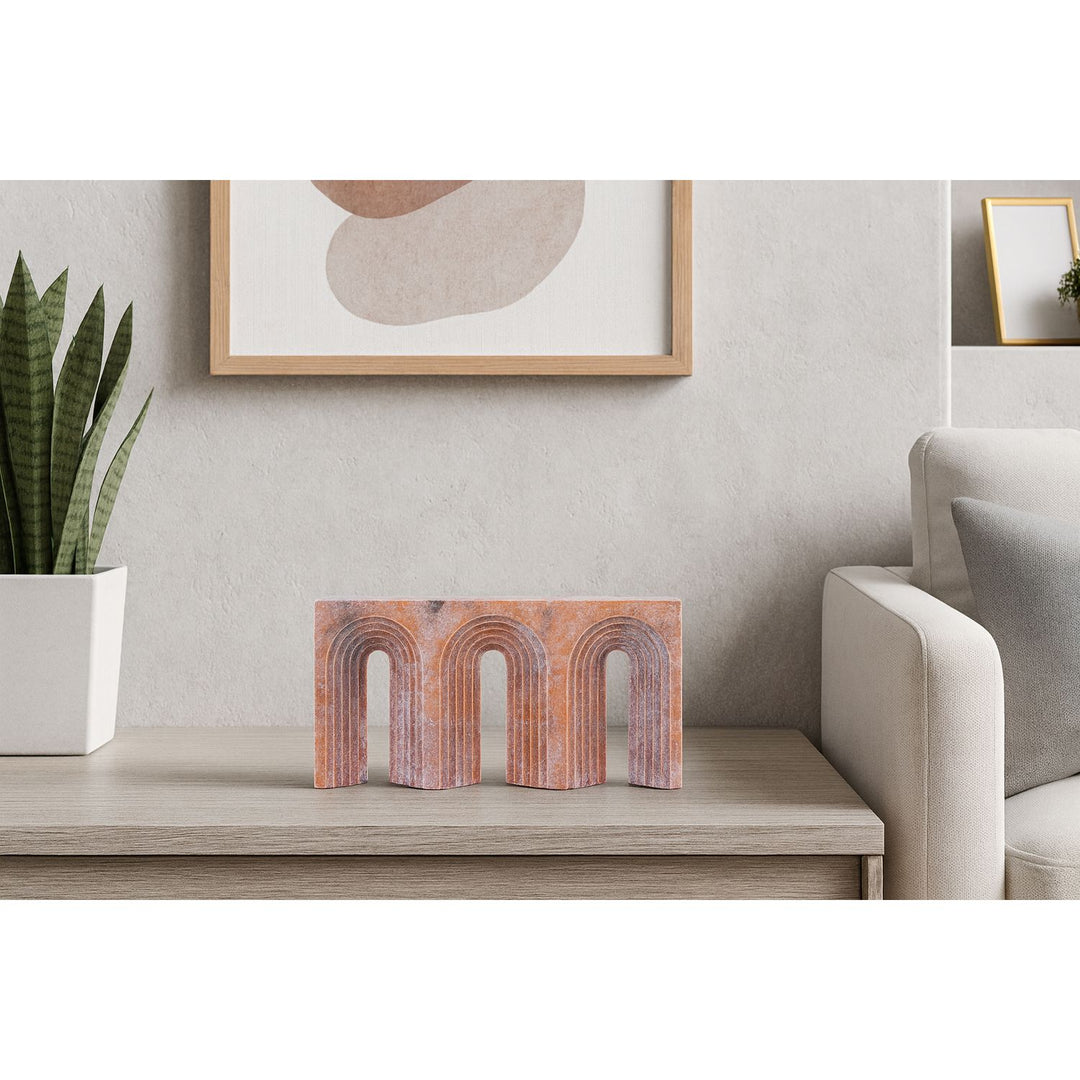 Curva Genuine Marble Decorative Object — Pink