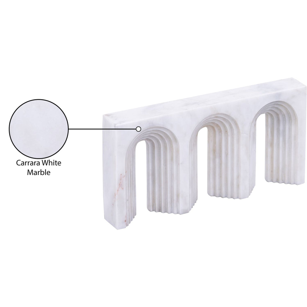 Curva Genuine Marble Decorative Object — White