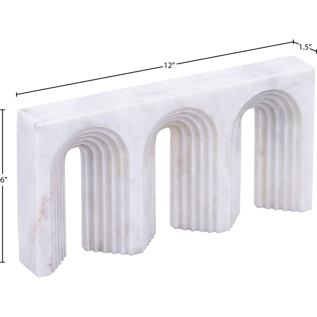 Curva Genuine Marble Decorative Object — White