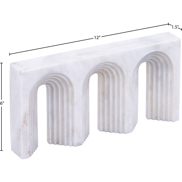Curva Genuine Marble Decorative Object — White