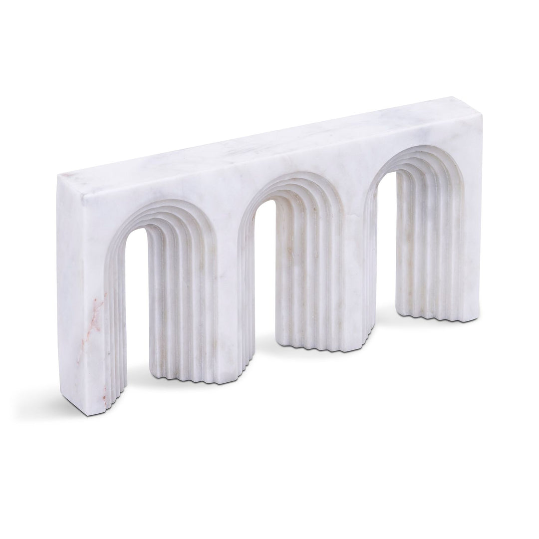 Curva Genuine Marble Decorative Object — White