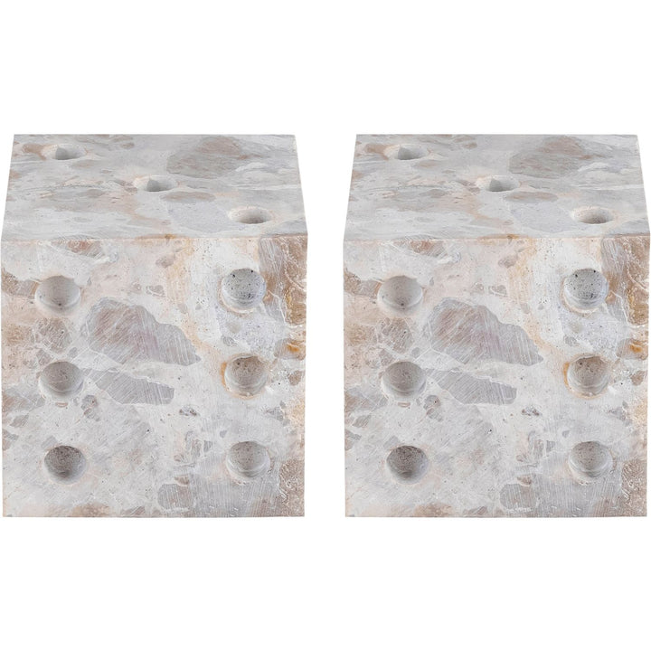 Dice Genuine Marble Decorative Dice — Beige