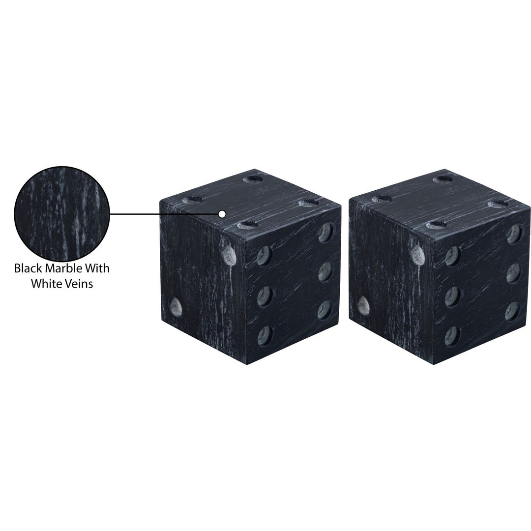 Dice Genuine Marble Decorative Dice — Black