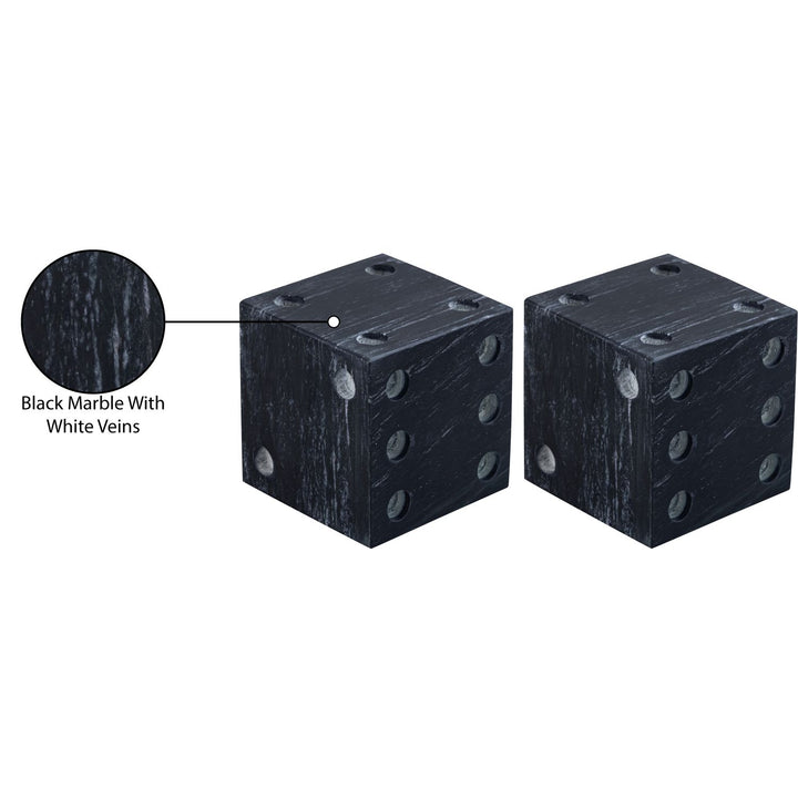 Dice Genuine Marble Decorative Dice — Black
