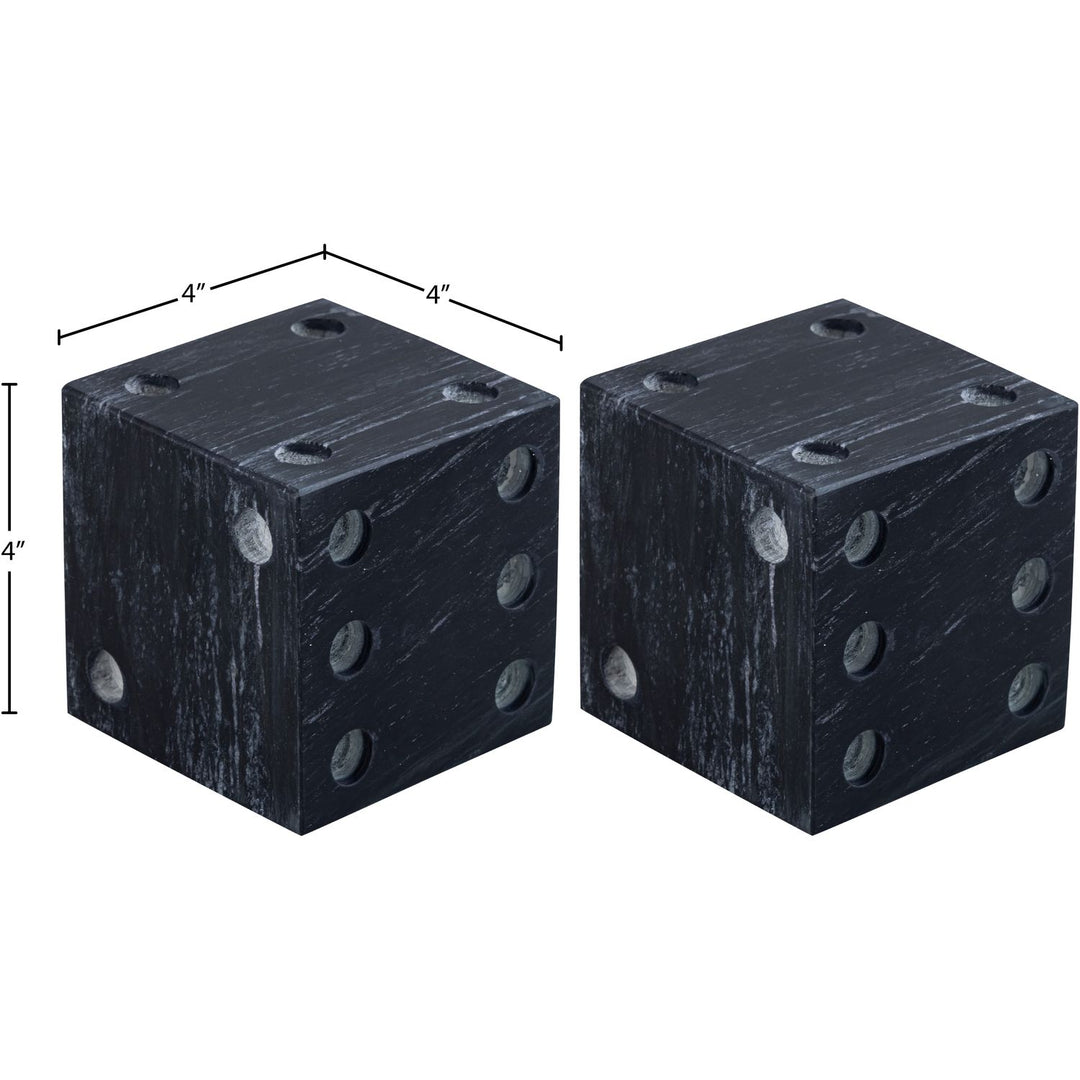 Dice Genuine Marble Decorative Dice — Black