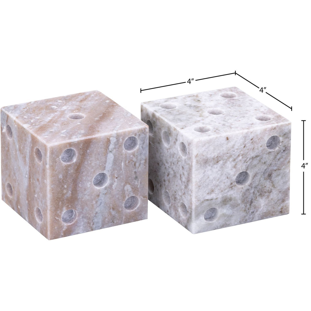 Dice Genuine Marble Decorative Dice — Brown