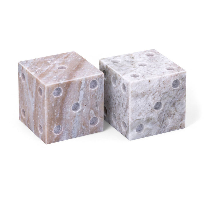 Dice Genuine Marble Decorative Dice — Brown