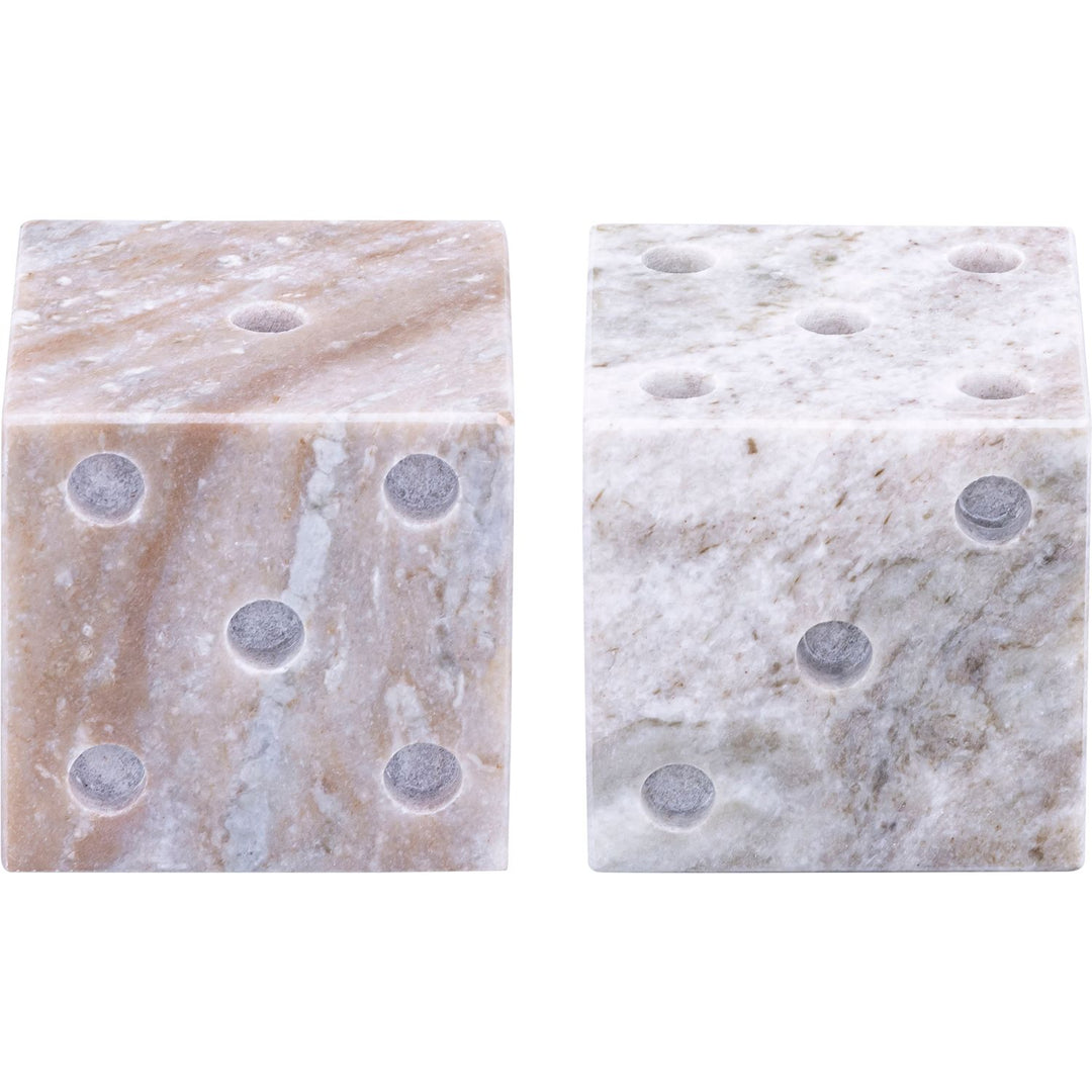 Dice Genuine Marble Decorative Dice — Brown