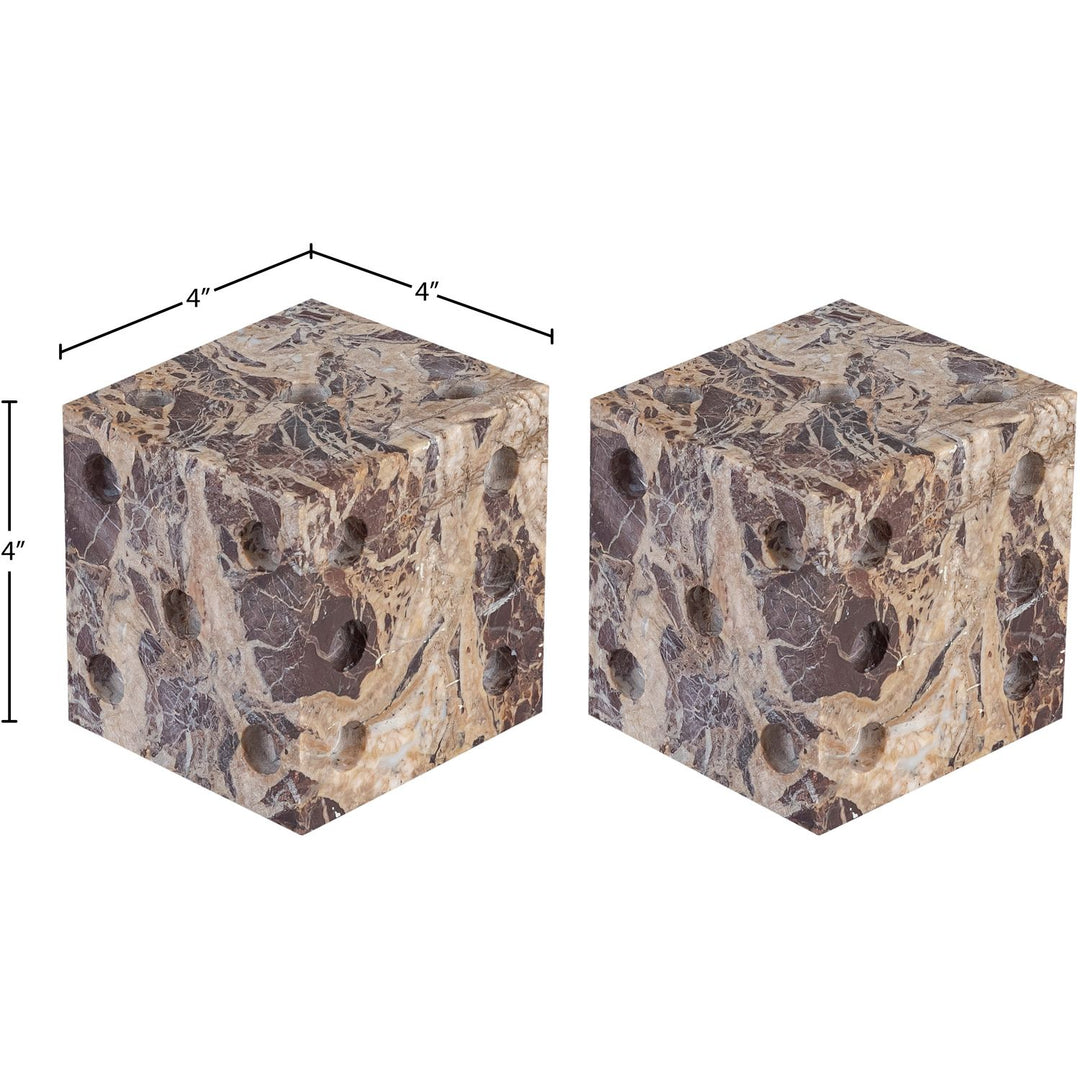Dice Genuine Marble Decorative Dice — Cherry