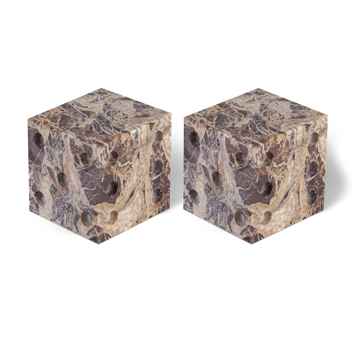 Dice Genuine Marble Decorative Dice — Cherry