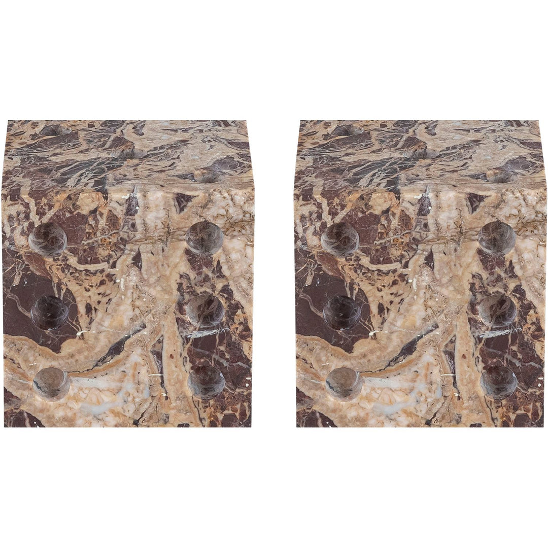 Dice Genuine Marble Decorative Dice — Cherry