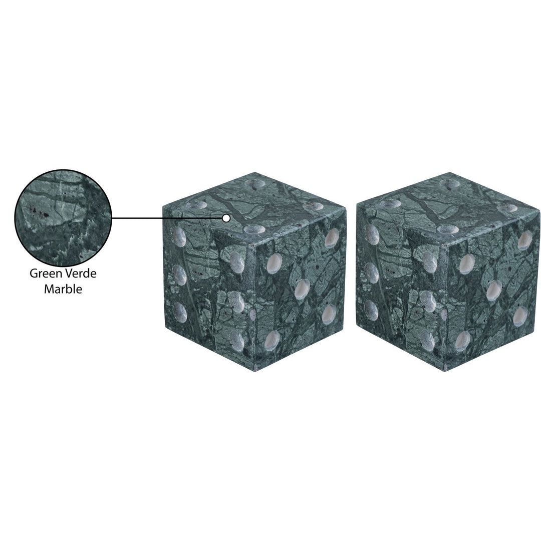Dice Genuine Marble Decorative Dice — Green