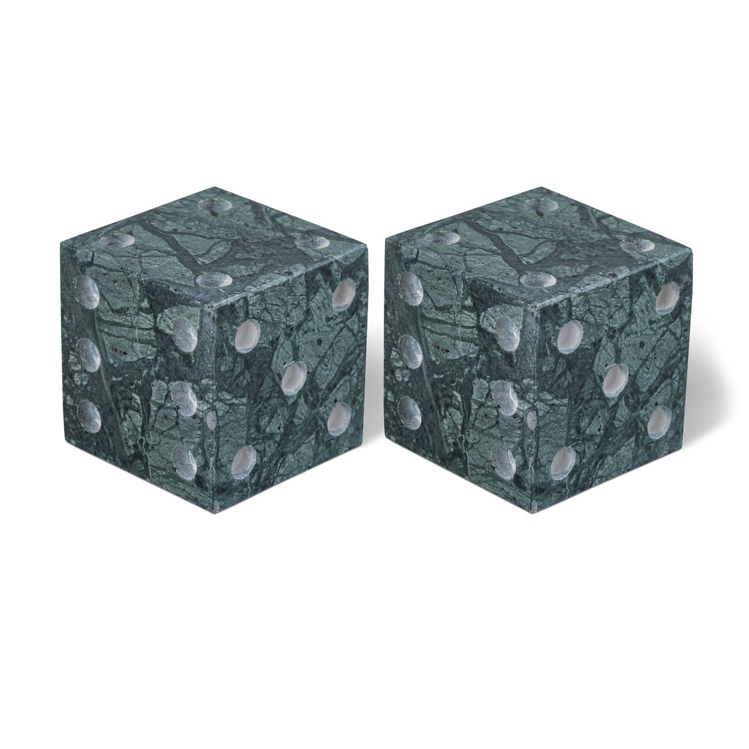Dice Genuine Marble Decorative Dice — Green