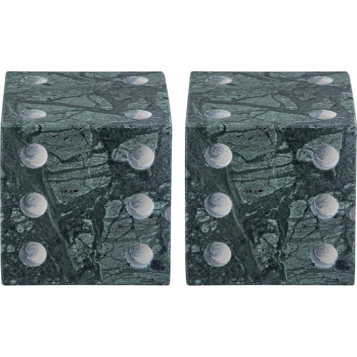 Dice Genuine Marble Decorative Dice — Green