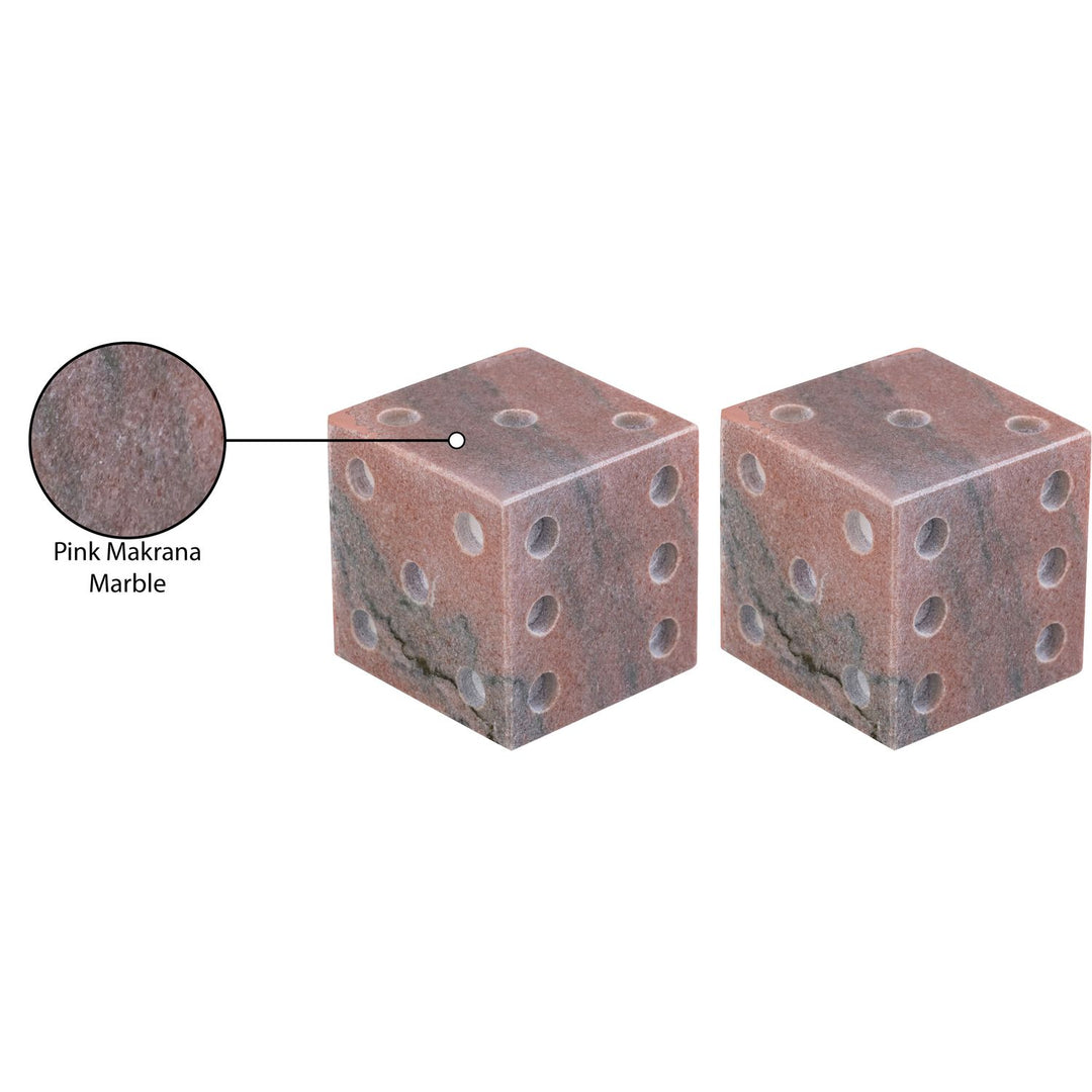 Dice Genuine Marble Decorative Dice — Pink