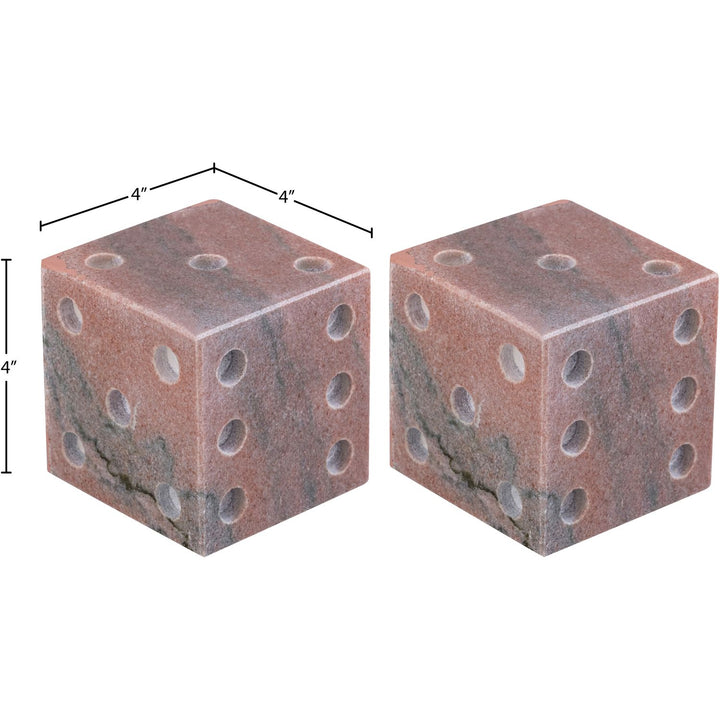 Dice Genuine Marble Decorative Dice — Pink