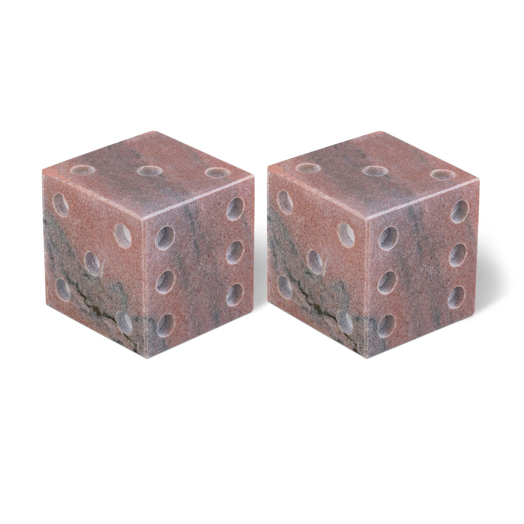 Dice Genuine Marble Decorative Dice — Pink