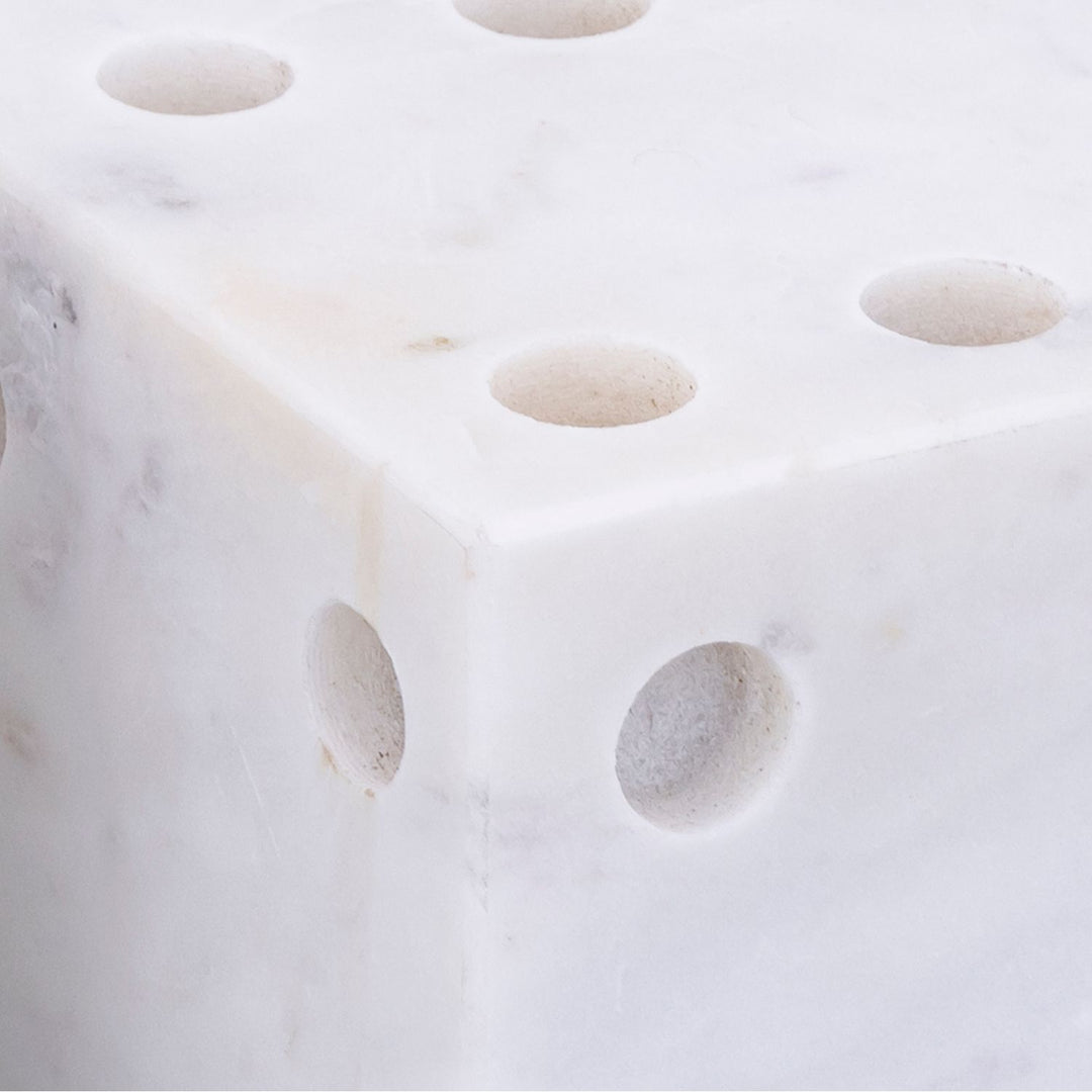 Dice Genuine Marble Decorative Dice — White