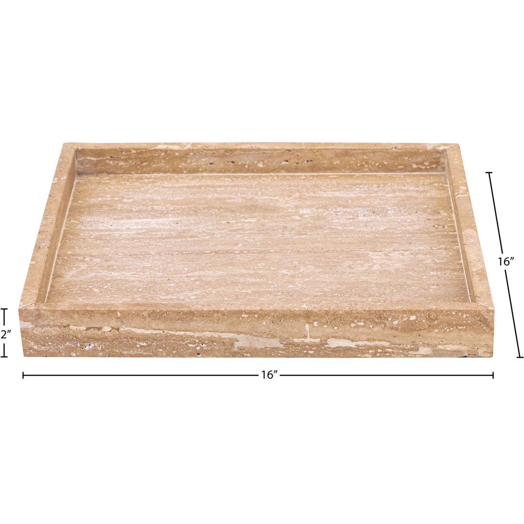 Barletta Natural Square Travertine Tray