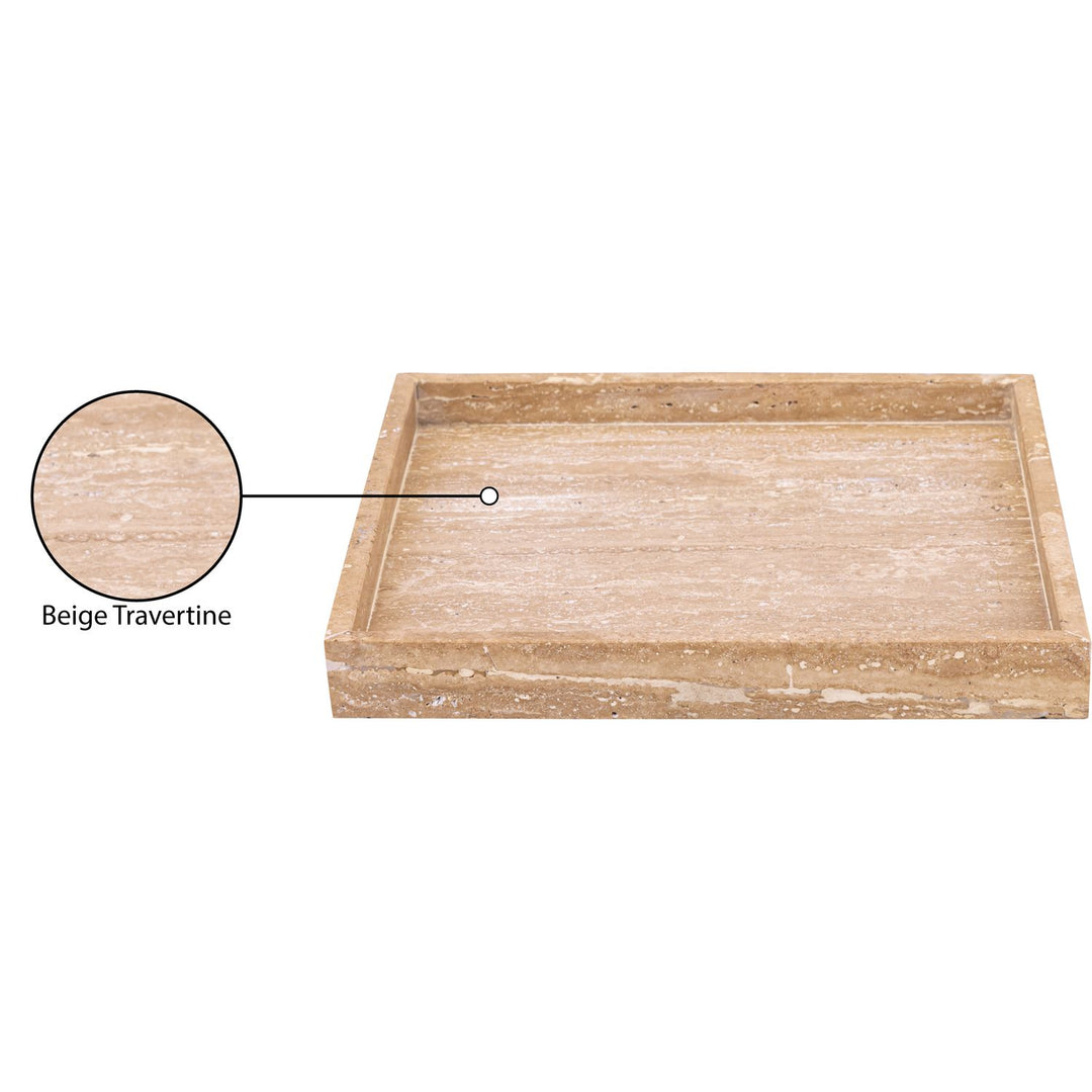 Barletta Natural Square Travertine Tray