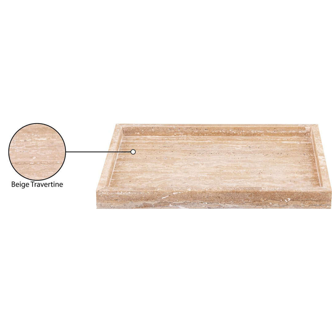 Barletta Natural Rectangular Travertine Tray