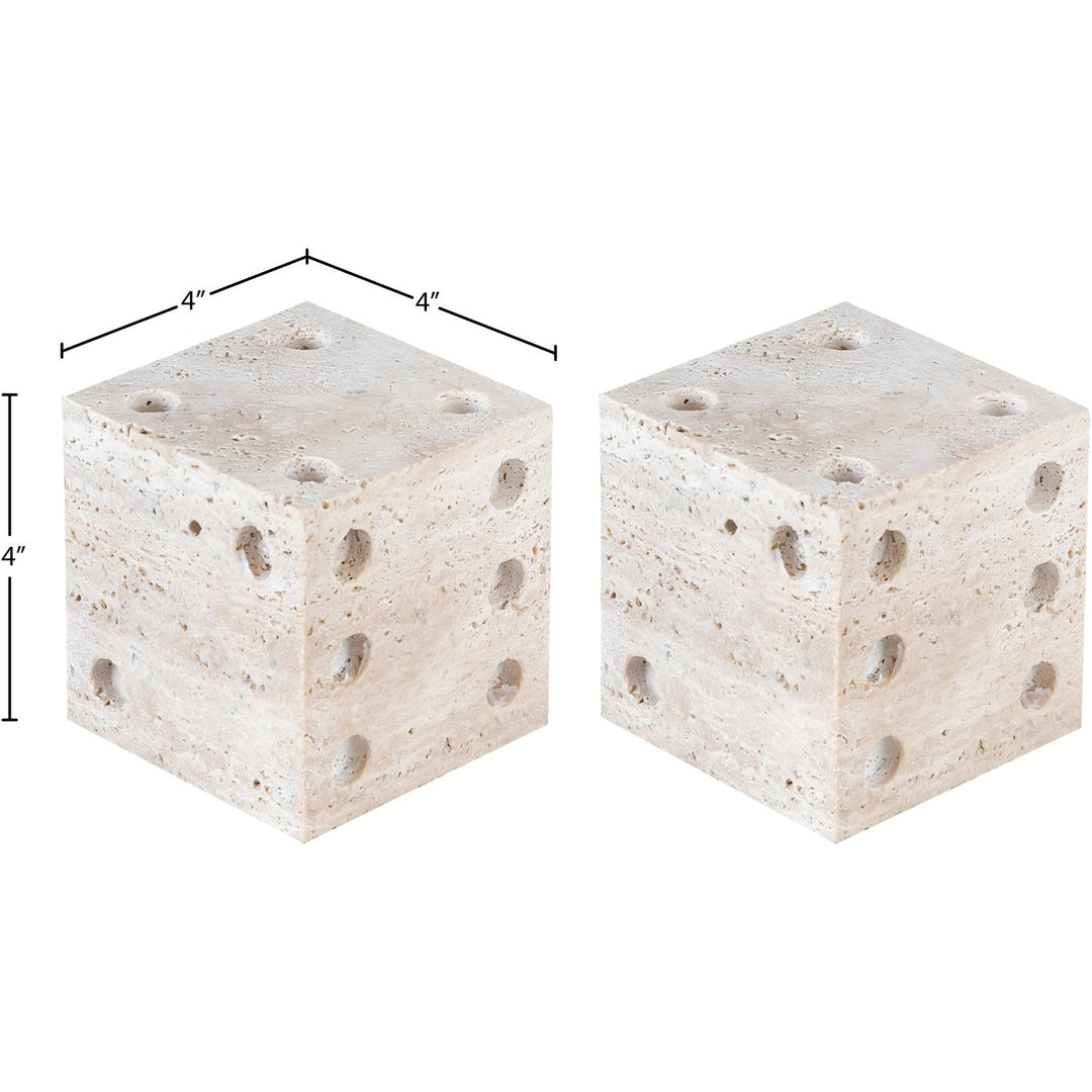Dice Natural Travertine Decorative Dice