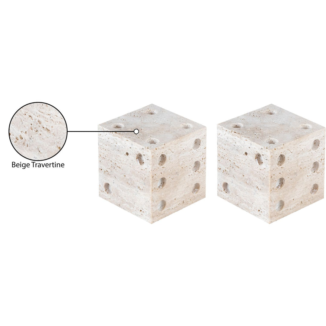 Dice Natural Travertine Decorative Dice