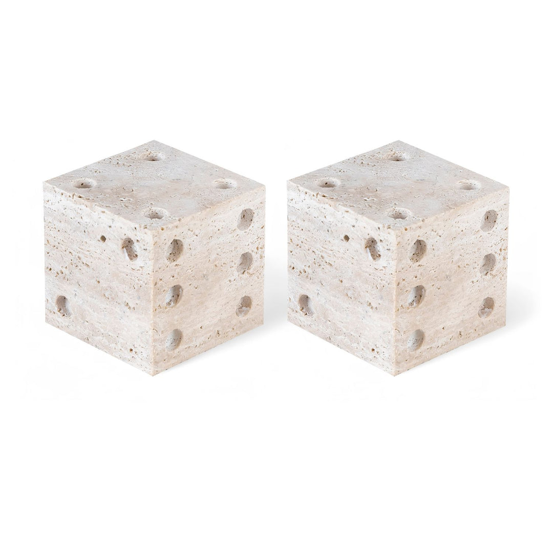 Dice Natural Travertine Decorative Dice