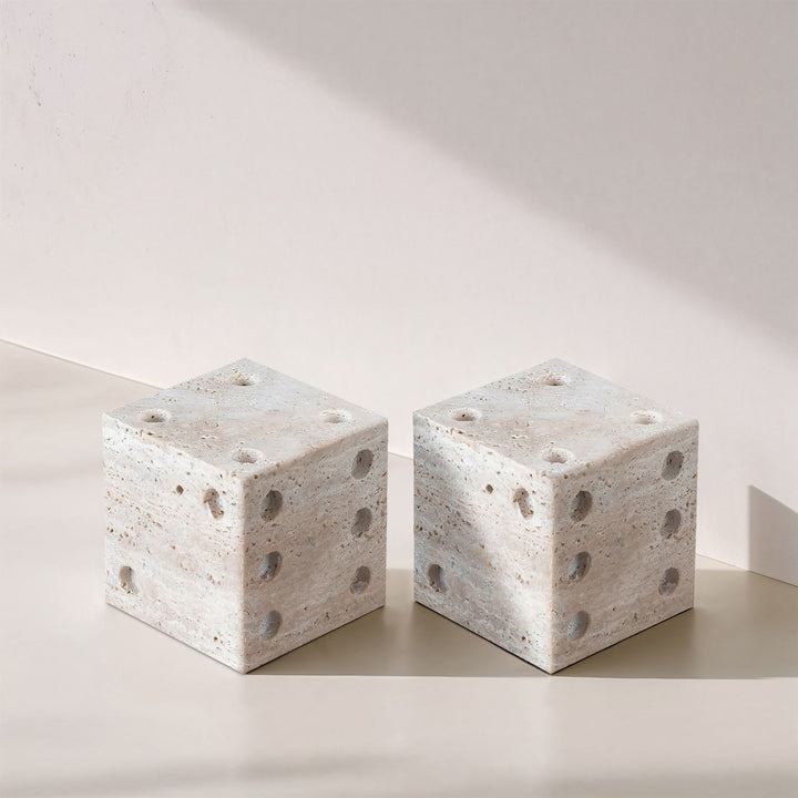 Dice Natural Travertine Decorative Dice
