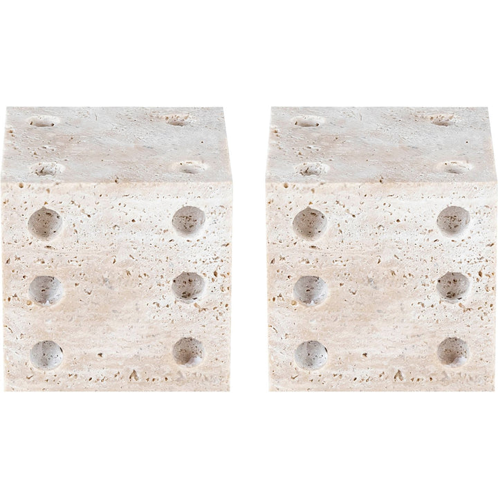 Dice Natural Travertine Decorative Dice