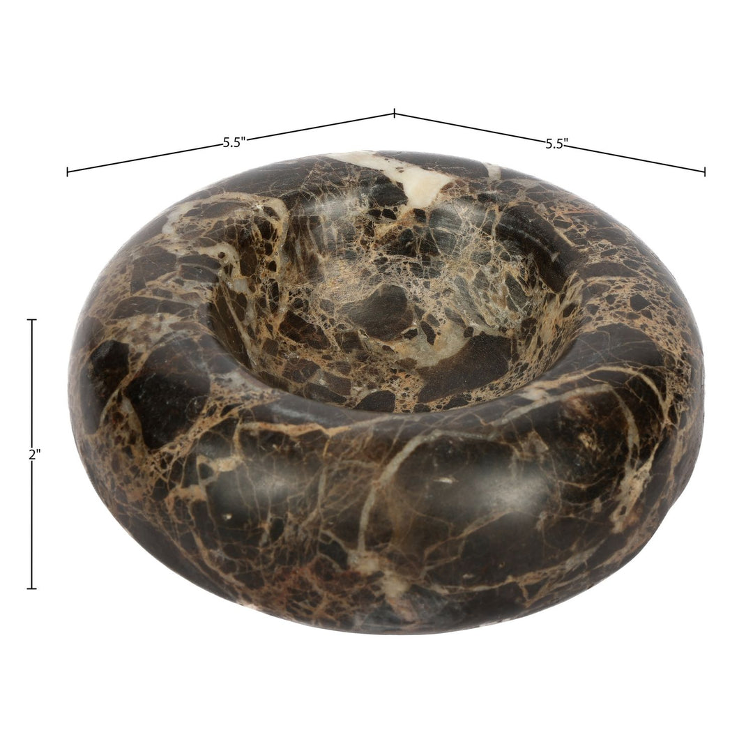 Bellamare Genuine Marble Decorative Bowl — Brown