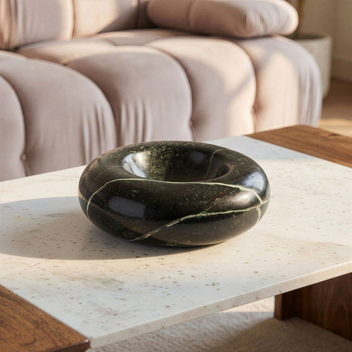 Bellamare Genuine Marble Decorative Bowl — Green