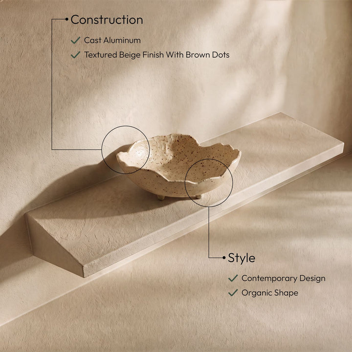 Calyx Aluminum Decorative Bowl — Beige