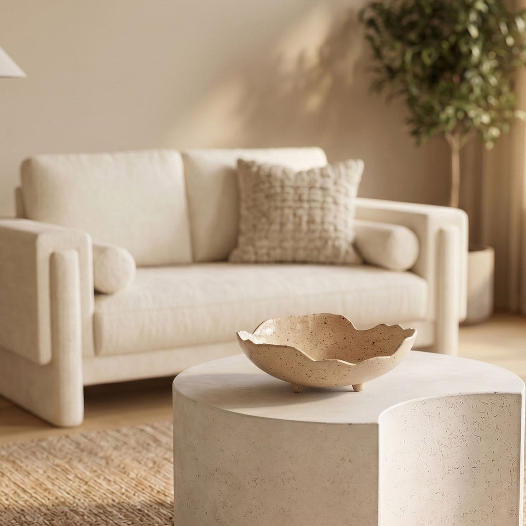 Calyx Aluminum Decorative Bowl — Beige