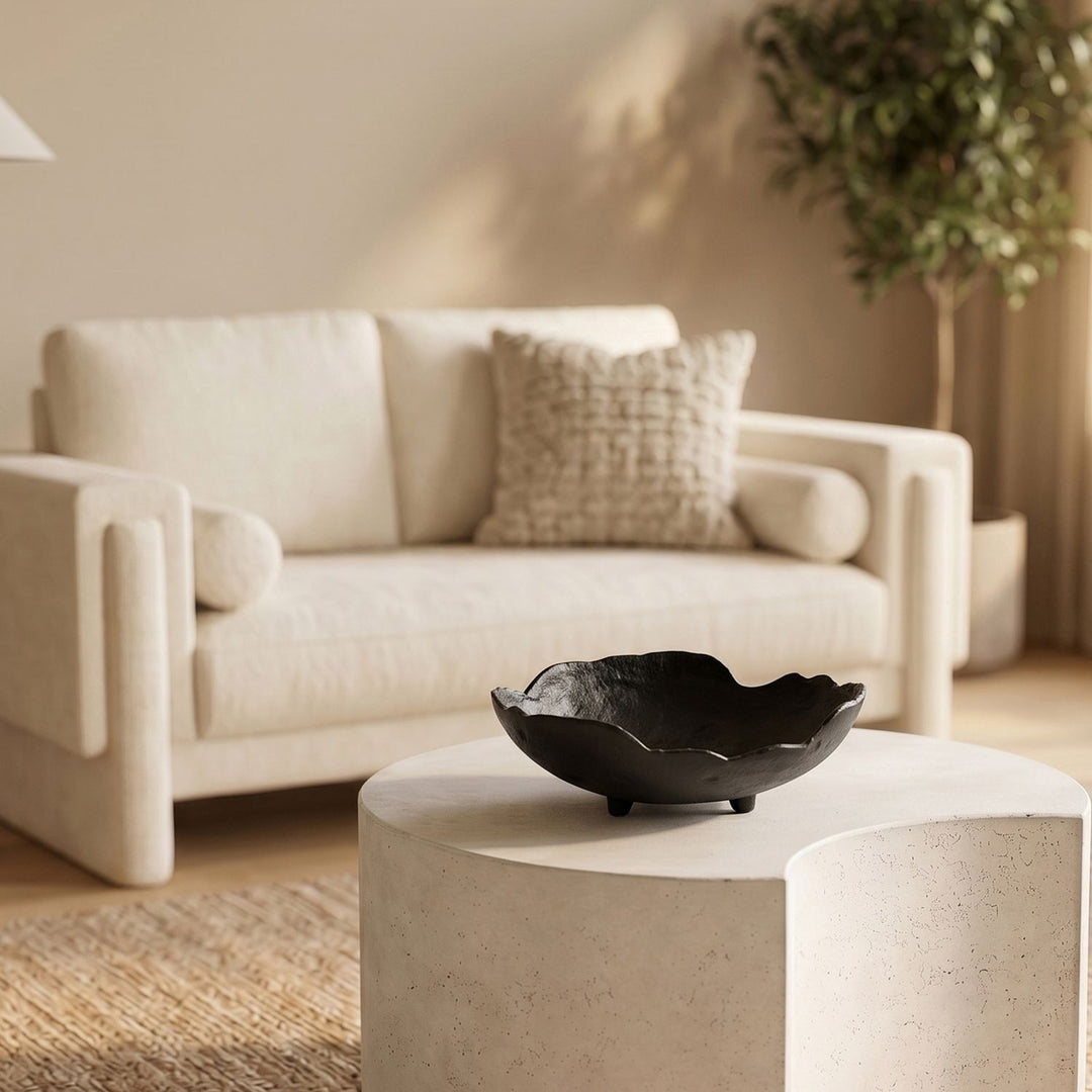 Calyx Aluminum Decorative Bowl — Black