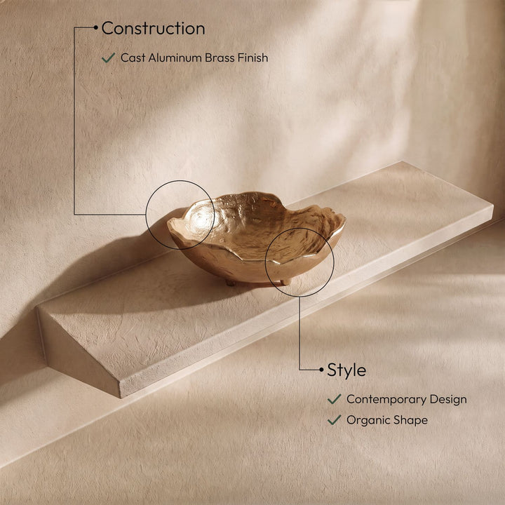 Calyx Aluminum Decorative Bowl — Brass