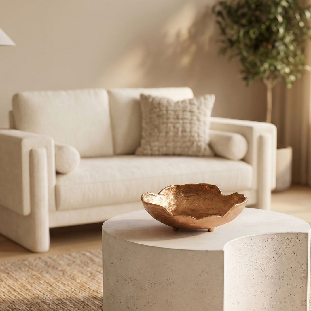 Calyx Aluminum Decorative Bowl — Brass
