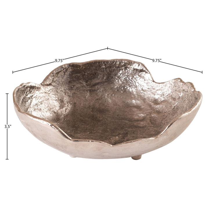 Calyx Aluminum Decorative Bowl — Silver