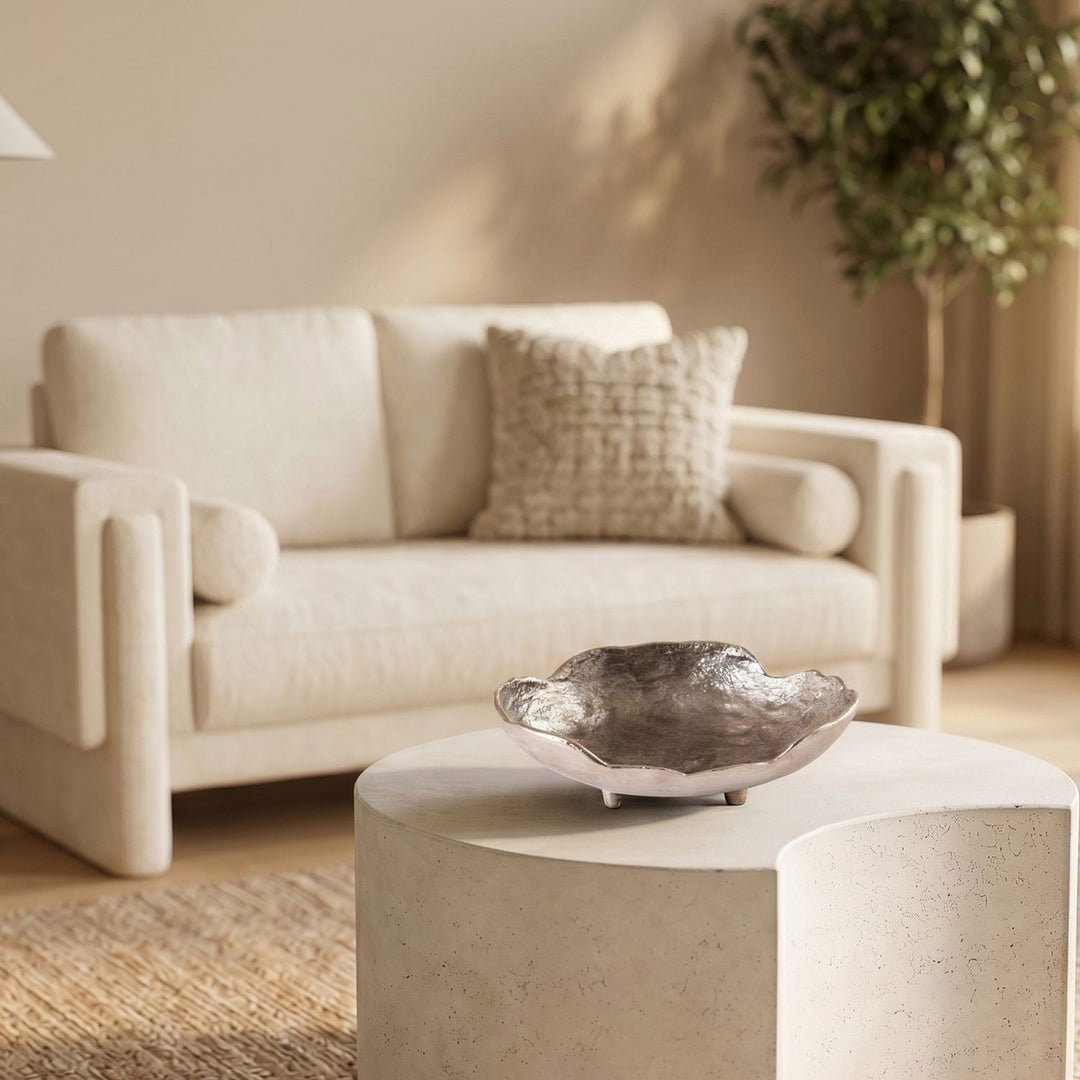 Calyx Aluminum Decorative Bowl — Silver