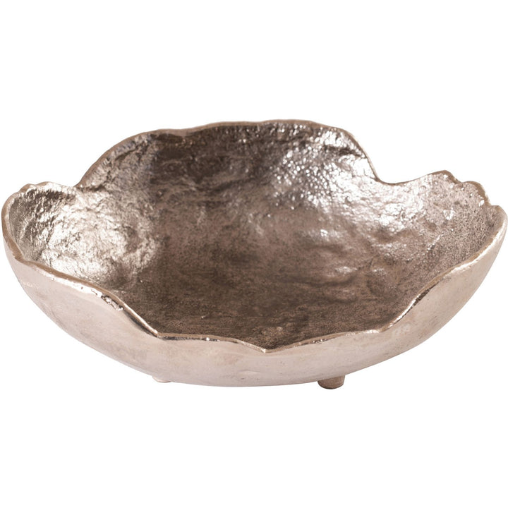 Calyx Aluminum Decorative Bowl — Silver