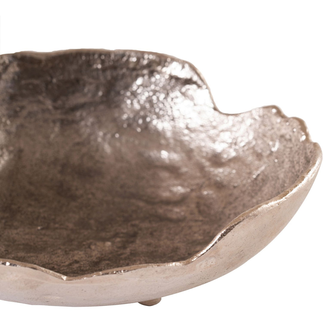 Calyx Aluminum Decorative Bowl — Silver